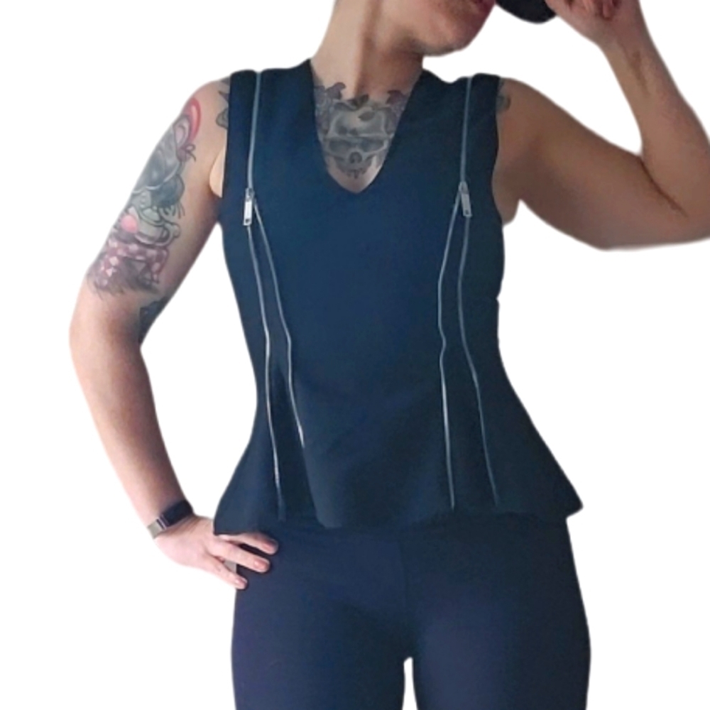 Zara Zipper Detail Tank Top Medium